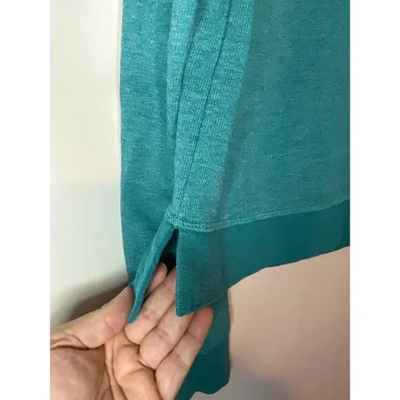 Sweaty Betty Chelsea Crop Sweatshirt Crewneck Teal Long Sleeve Size M Athleisure - Picture 4 of 9